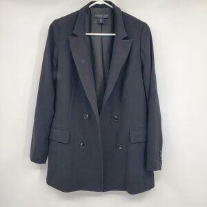 Rachel Zoe Black Open Front Formal Double Breasted Women's Blazer Suit Jacket S